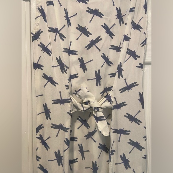 Big Island Size M Sleeveless Shell Button Dragonfly Print Collared Mini Dress - Picture 9 of 12